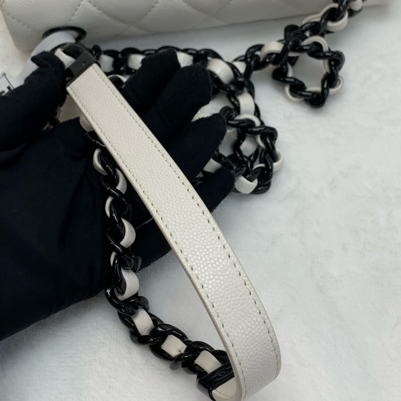 Chanel黑白琺瑯扣大Mini 熊貓配色🐼-8
