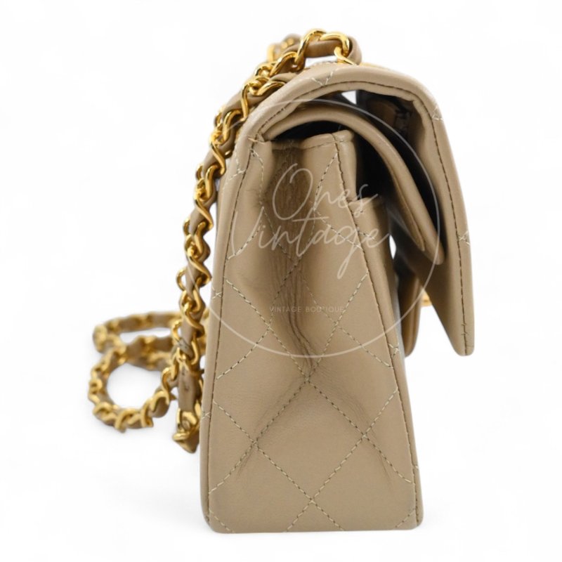 中古 香奈兒 Chanel CF23 小號Small 經典翻蓋包 米色小羊皮Beige Lambskin Classic Flap Bag-2