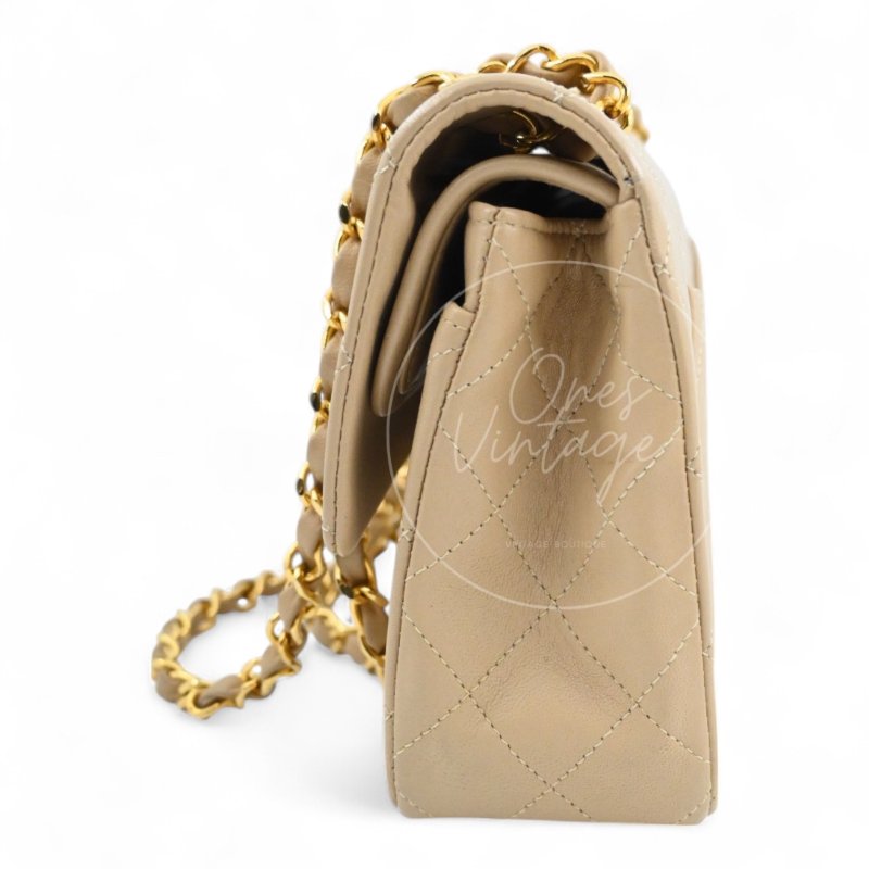 中古 香奈兒 Chanel CF23 小號Small 經典翻蓋包 米色小羊皮Beige Lambskin Classic Flap Bag-4