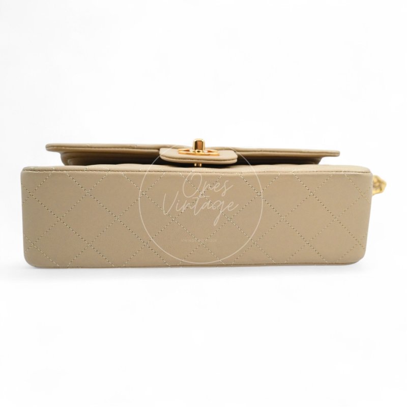 中古 香奈兒 Chanel CF23 小號Small 經典翻蓋包 米色小羊皮Beige Lambskin Classic Flap Bag-6