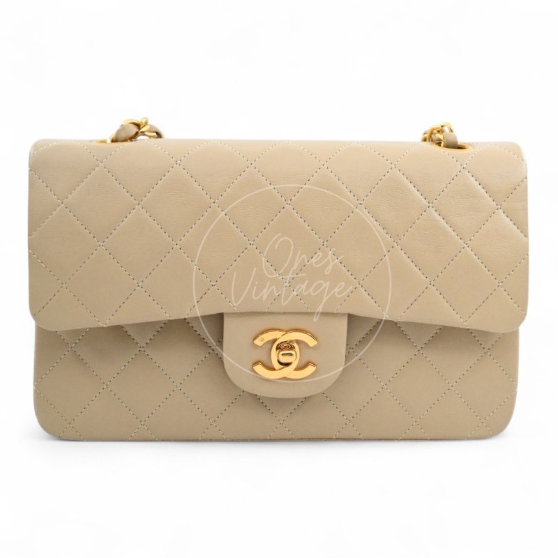 中古 香奈兒 Chanel CF23 小號Small 經典翻蓋包 米色小羊皮Beige Lambskin Classic Flap Bag-8