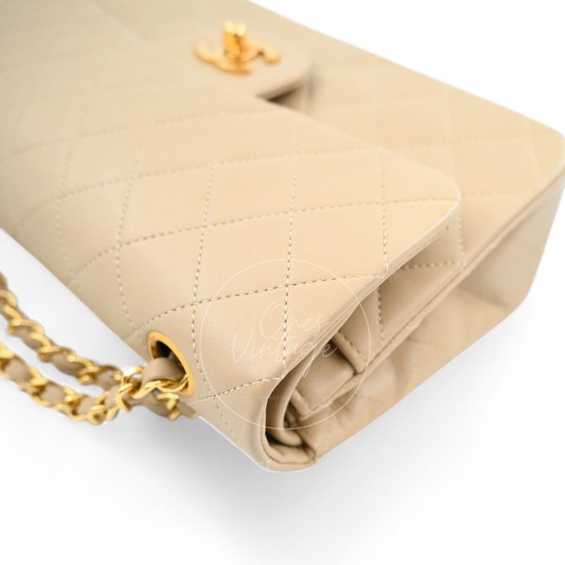 中古 香奈兒 Chanel CF23 小號Small 經典翻蓋包 米色小羊皮Beige Lambskin Classic Flap Bag-11