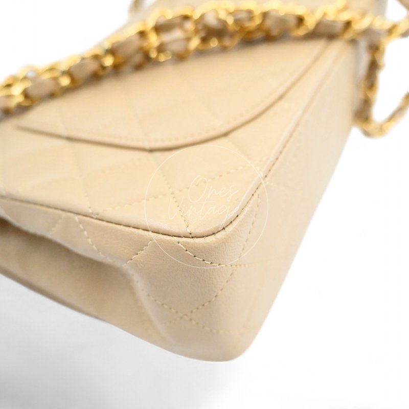 中古 香奈兒 Chanel CF23 小號Small 經典翻蓋包 米色小羊皮Beige Lambskin Classic Flap Bag-17