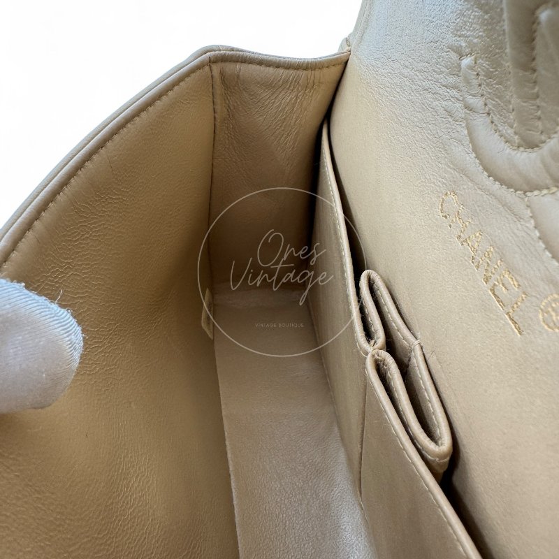 中古 香奈兒 Chanel CF23 小號Small 經典翻蓋包 米色小羊皮Beige Lambskin Classic Flap Bag-19