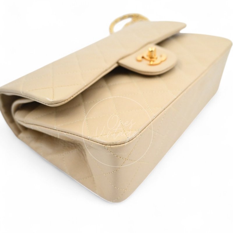 中古 香奈兒 Chanel CF23 小號Small 經典翻蓋包 米色小羊皮Beige Lambskin Classic Flap Bag-37