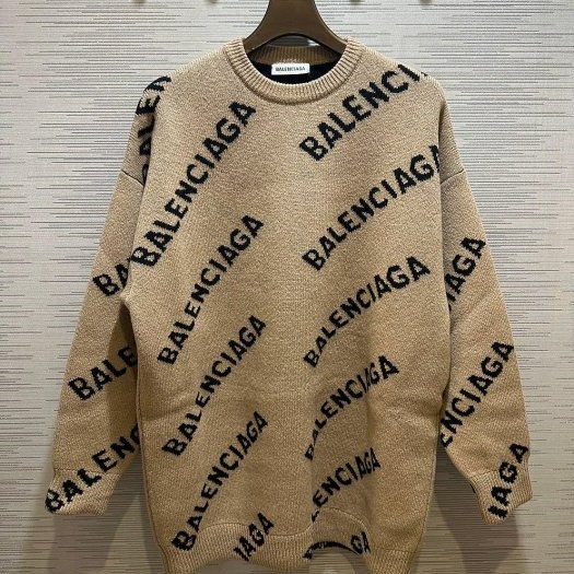 💎Han's house精品服飾💎Balenciaga 巴黎世家 立體字 針織 毛衣 可手水洗 義大利製 寬版 拆內標可雙面穿 現貨 XS原價39000-0