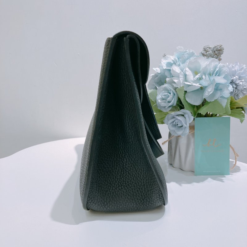 TW4858 Hermes 愛馬仕 手提單肩 斜背包 黑銀 Halzan 31 TC Noir x PHW-3