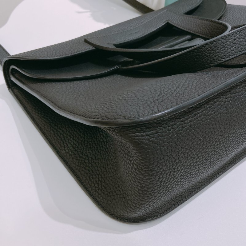 TW4858 Hermes 愛馬仕 手提單肩 斜背包 黑銀 Halzan 31 TC Noir x PHW-5