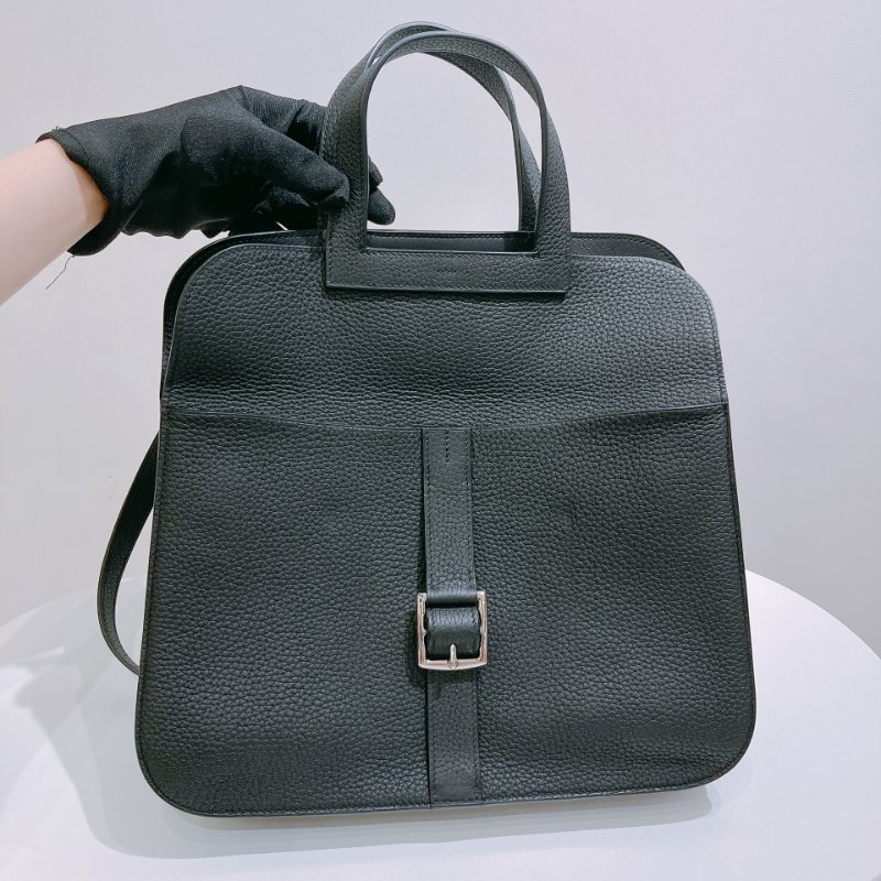 TW4858 Hermes 愛馬仕 手提單肩 斜背包 黑銀 Halzan 31 TC Noir x PHW-11