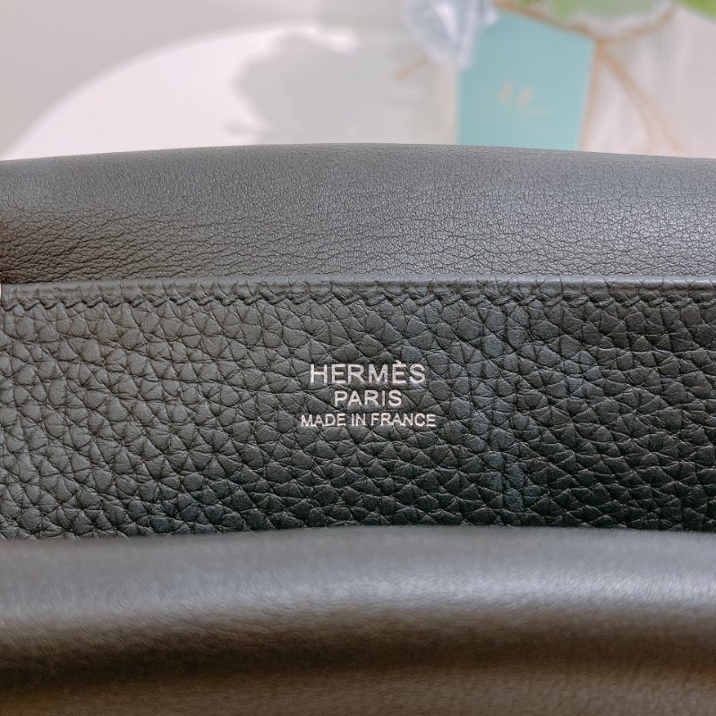 TW4858 Hermes 愛馬仕 手提單肩 斜背包 黑銀 Halzan 31 TC Noir x PHW-12