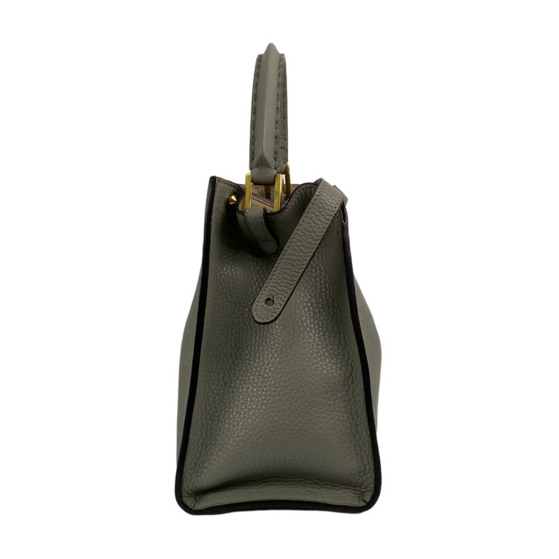 △ FENDI 芬迪 Gray Calfskin Peekaboo Handbag 灰色小牛皮手挽袋 8BN310-267008624-3