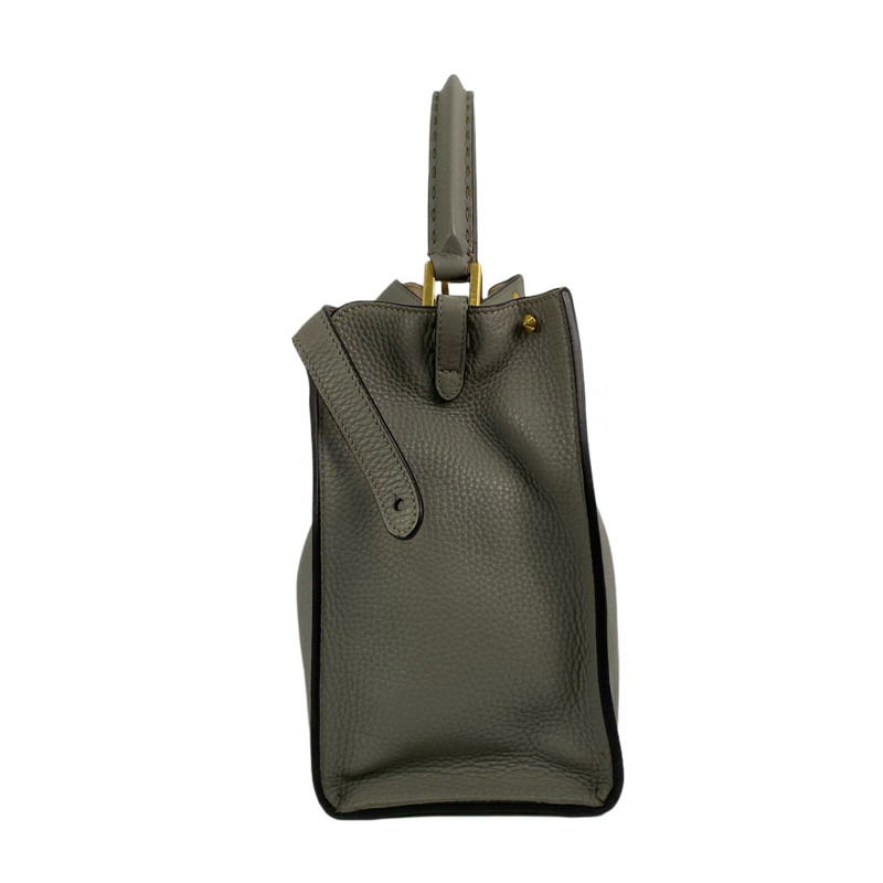 △ FENDI 芬迪 Gray Calfskin Peekaboo Handbag 灰色小牛皮手挽袋 8BN310-267008624-4