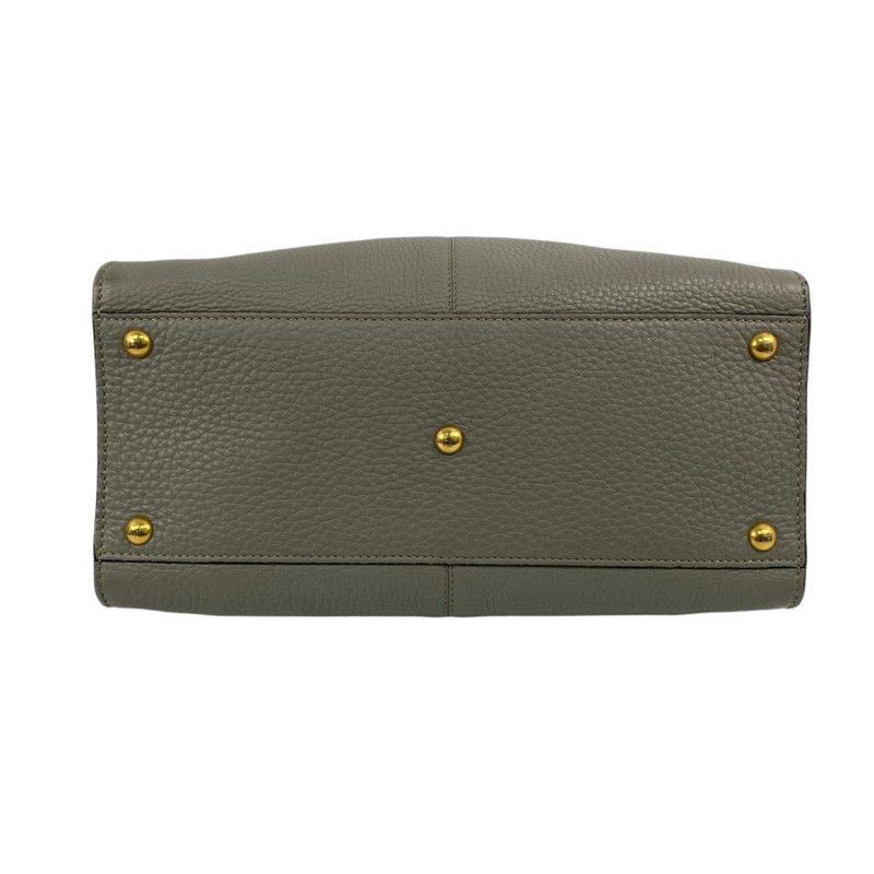 △ FENDI 芬迪 Gray Calfskin Peekaboo Handbag 灰色小牛皮手挽袋 8BN310-267008624-5