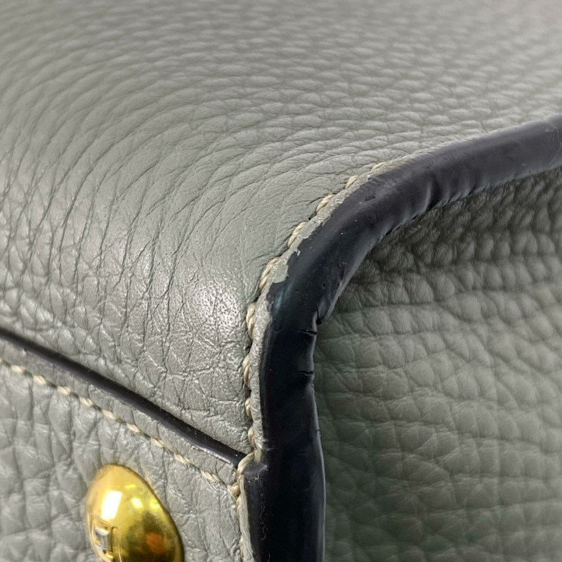 △ FENDI 芬迪 Gray Calfskin Peekaboo Handbag 灰色小牛皮手挽袋 8BN310-267008624-7