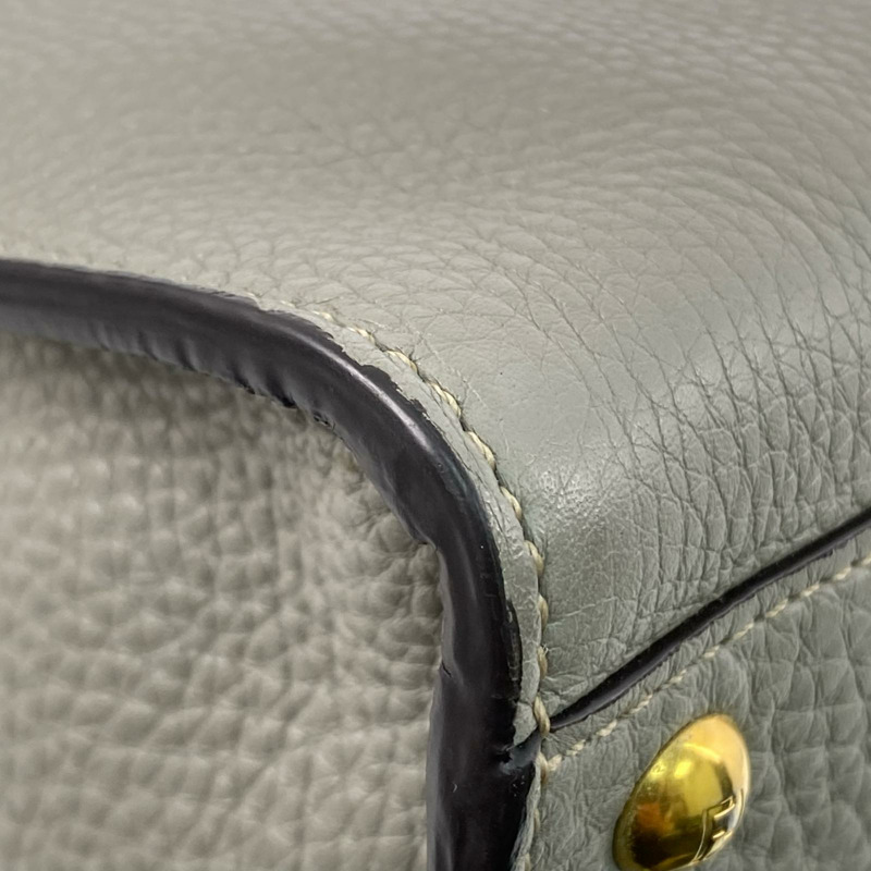 △ FENDI 芬迪 Gray Calfskin Peekaboo Handbag 灰色小牛皮手挽袋 8BN310-267008624-8