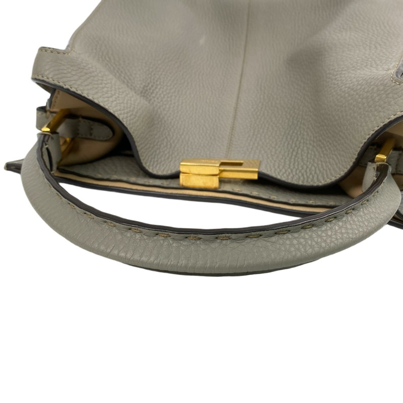 △ FENDI 芬迪 Gray Calfskin Peekaboo Handbag 灰色小牛皮手挽袋 8BN310-267008624-11