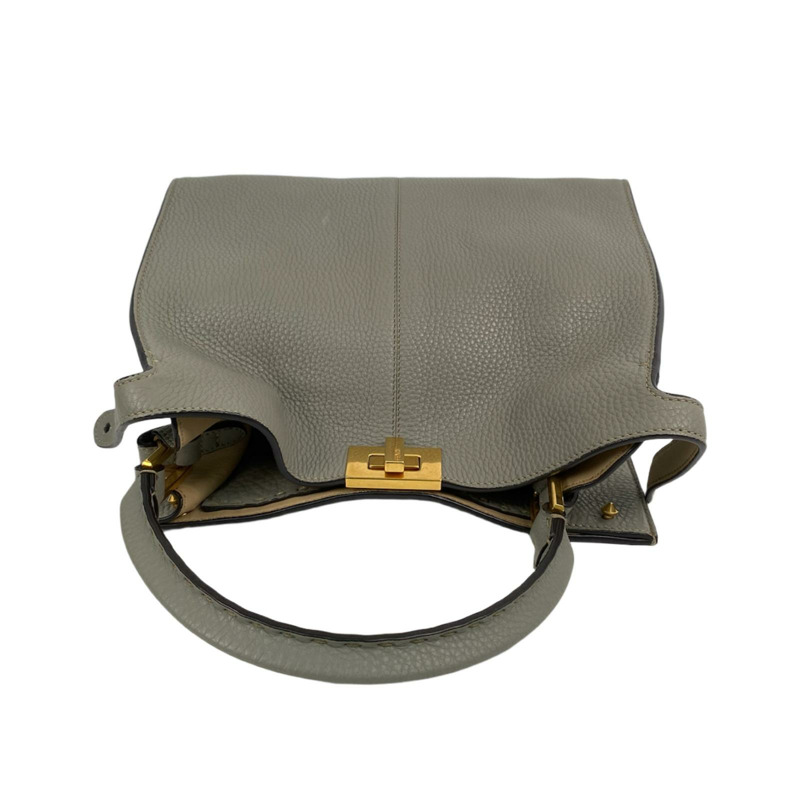 △ FENDI 芬迪 Gray Calfskin Peekaboo Handbag 灰色小牛皮手挽袋 8BN310-267008624-12