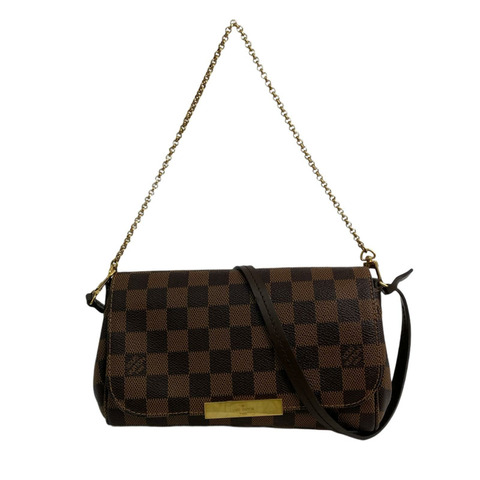 △ LOUIS VUITTON 路易·威登 Brown Coated Canvas Damier Favorite PM 2 way bag 啡色塗層帆布經典格紋兩用袋 N41276-267009395