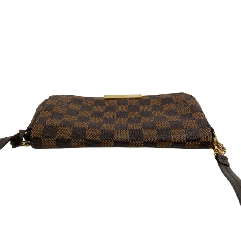 △ LOUIS VUITTON 路易·威登 Brown Coated Canvas Damier Favorite PM 2 way bag 啡色塗層帆布經典格紋兩用袋 N41276-267009395-11