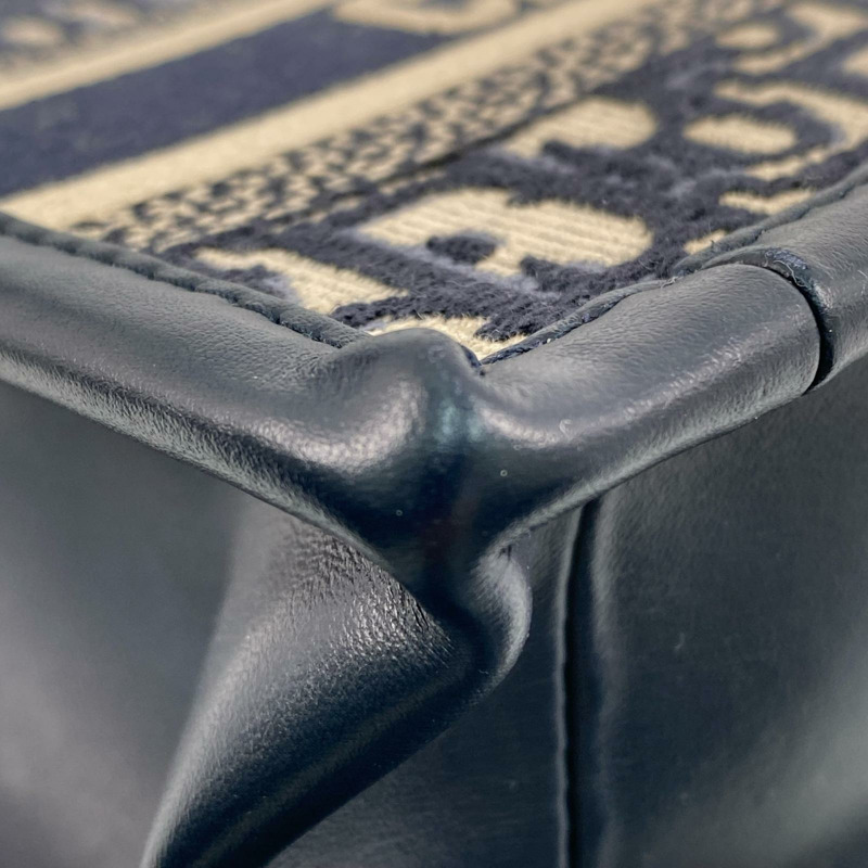 △ Christian Dior 迪奥 Navy And Beige Canvas Book Tote 2 way bag 深藍色和淺褐色帆布兩用袋-267009525-6