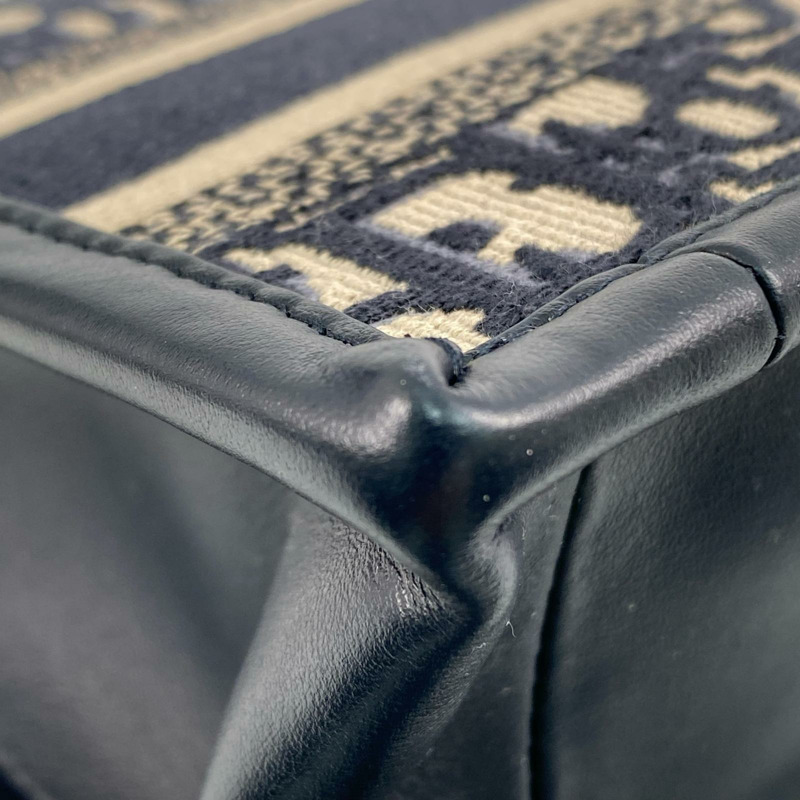 △ Christian Dior 迪奥 Navy And Beige Canvas Book Tote 2 way bag 深藍色和淺褐色帆布兩用袋-267009525-8