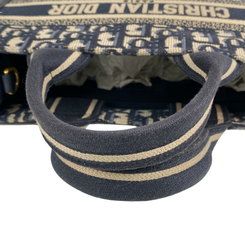 △ Christian Dior 迪奥 Navy And Beige Canvas Book Tote 2 way bag 深藍色和淺褐色帆布兩用袋-267009525-11