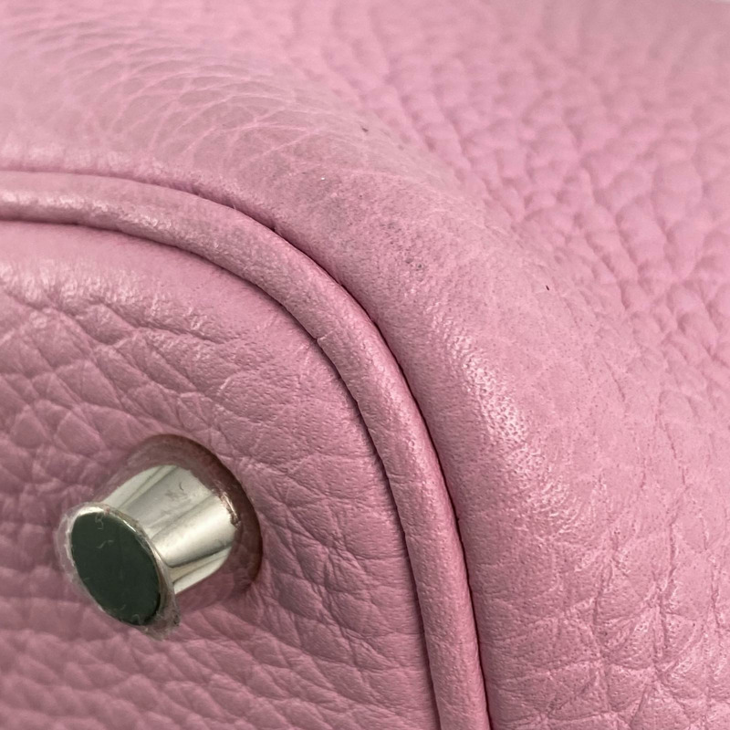 △ HERMES 愛馬仕 Pink Clemence Calfskin Palladium Plated Metal Picotin 18 Stamp Z Handbag 粉紅色粒紋小牛皮鍍鈀金屬Z刻手挽袋-267009360-6