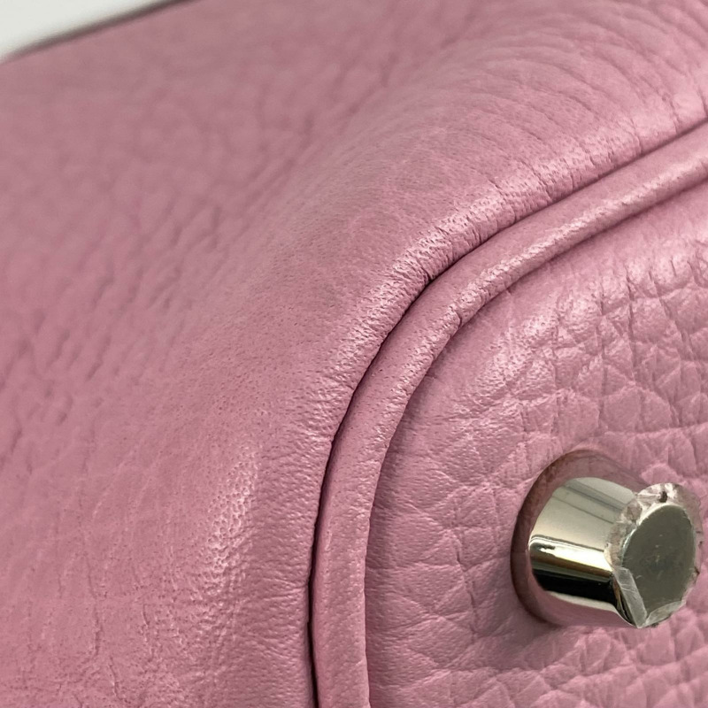 △ HERMES 愛馬仕 Pink Clemence Calfskin Palladium Plated Metal Picotin 18 Stamp Z Handbag 粉紅色粒紋小牛皮鍍鈀金屬Z刻手挽袋-267009360-7