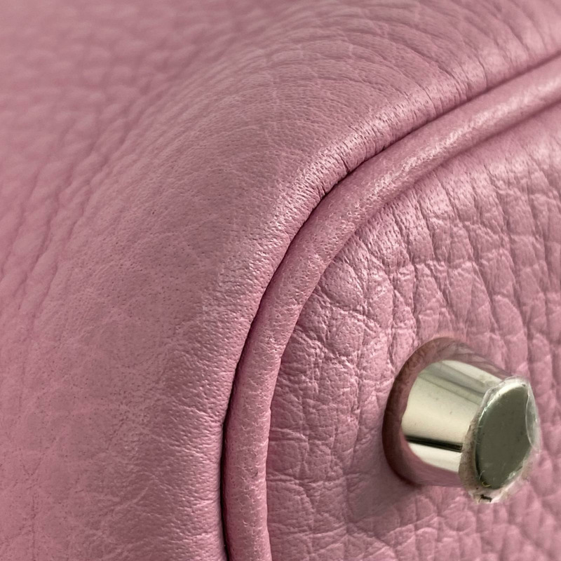 △ HERMES 愛馬仕 Pink Clemence Calfskin Palladium Plated Metal Picotin 18 Stamp Z Handbag 粉紅色粒紋小牛皮鍍鈀金屬Z刻手挽袋-267009360-9