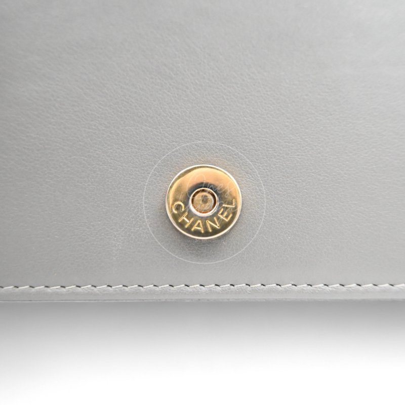 中古 香奈兒 Chanel Boy Wallet 鏈條錢包 WOC 灰色荔枝皮Grey Caviar  金色五金 Series 26-31