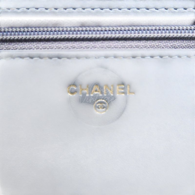 中古 香奈兒 Chanel Boy Wallet 鏈條錢包 WOC 灰色荔枝皮Grey Caviar  金色五金 Series 26-33