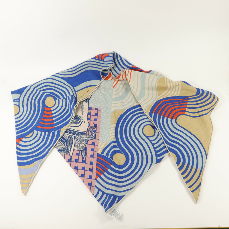 HERMES 羊絨/絲質Giant Triangle Scarf絲巾-4