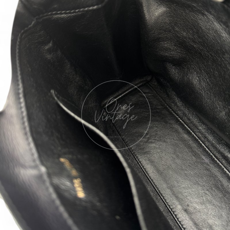 中古 香奈兒 Chanel 復古黑色小羊皮Black Lambskin  CC Turn Lock 旋扣肩背包-17