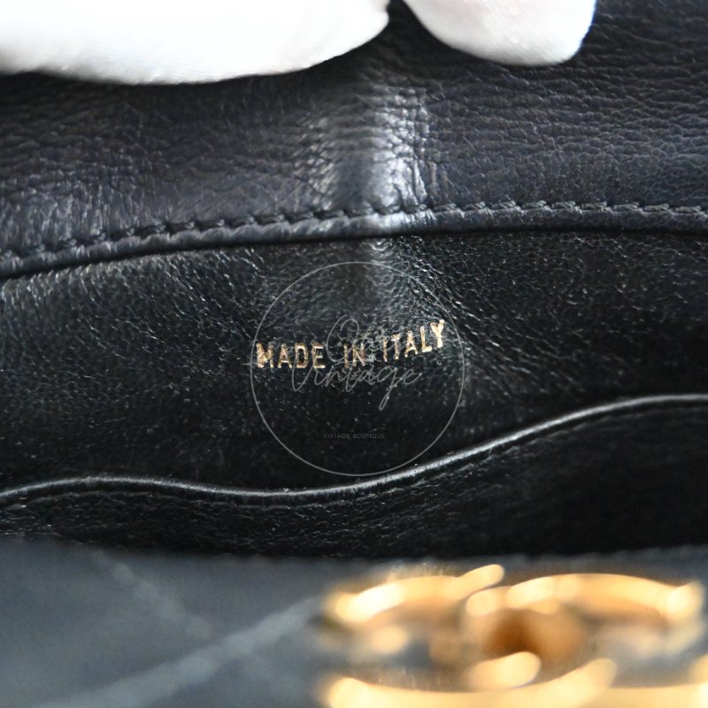 中古 香奈兒 Chanel 復古黑色小羊皮Black Lambskin  CC Turn Lock 旋扣肩背包-20