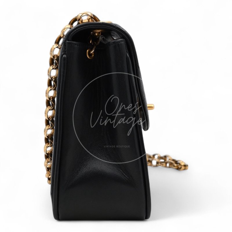 中古 香奈兒 Chanel 黑色小羊皮Black Lambskin Bijoux 鏈條翻蓋包 Chain Flap Bag-2