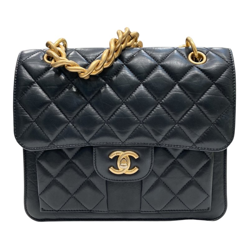 CHANEL 香奈兒 23S 後背包 復古羊皮 黑色 金釦-0