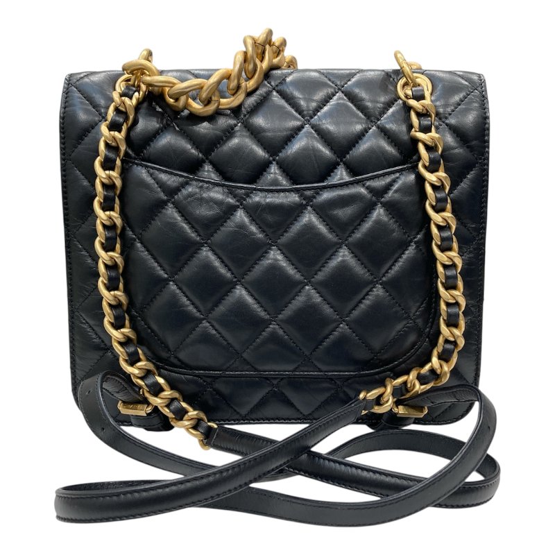 CHANEL 香奈兒 23S 後背包 復古羊皮 黑色 金釦-1