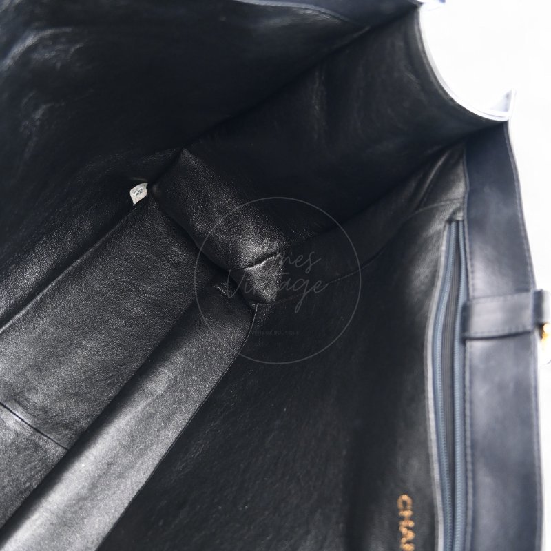中古 香奈兒 Chanel 黑色小牛皮 Black Calfskin 鏈條肩背托特包 Chain Shoulder Tote Bag-19