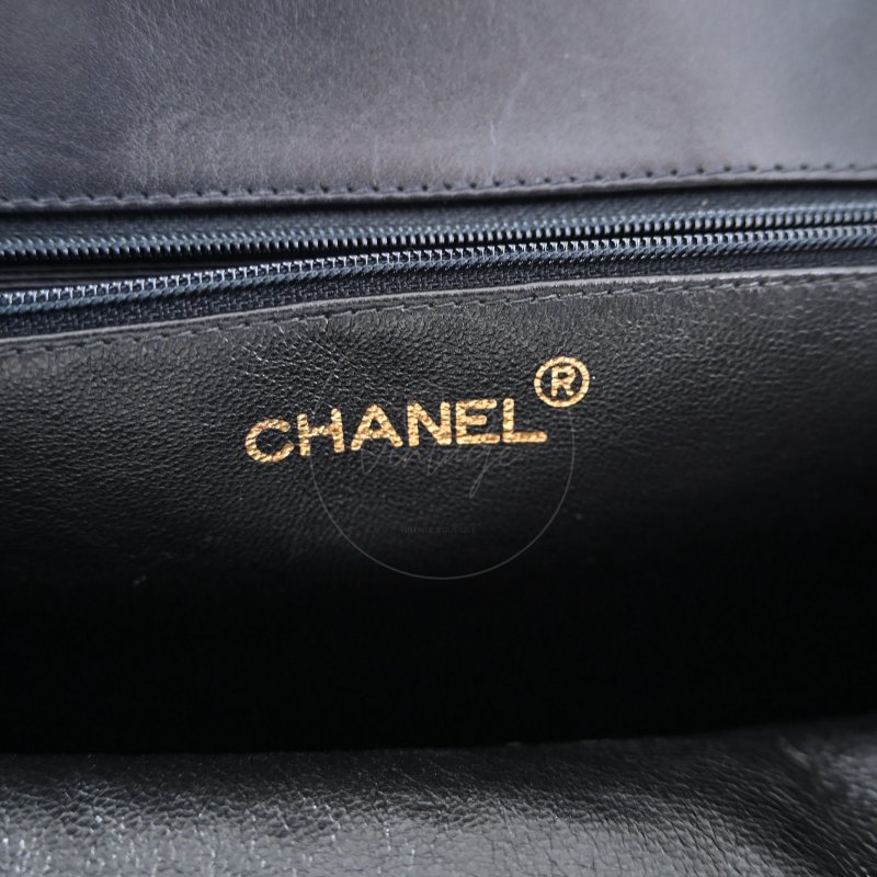 中古 香奈兒 Chanel 黑色小牛皮 Black Calfskin 鏈條肩背托特包 Chain Shoulder Tote Bag-25