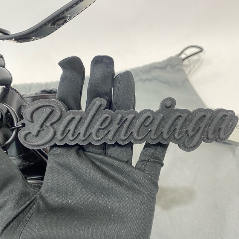 🆕全新❤Balenciaga/巴黎世家 le cagole黑色小羊皮月亮包機車斜挎包 正品💛-5