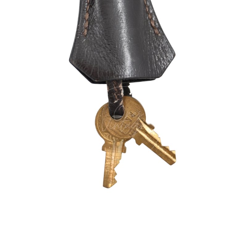 中古 愛馬仕 Hermès Kelly 28 Ebène 深棕色 Box 皮革 印記 Square B 手袋-25