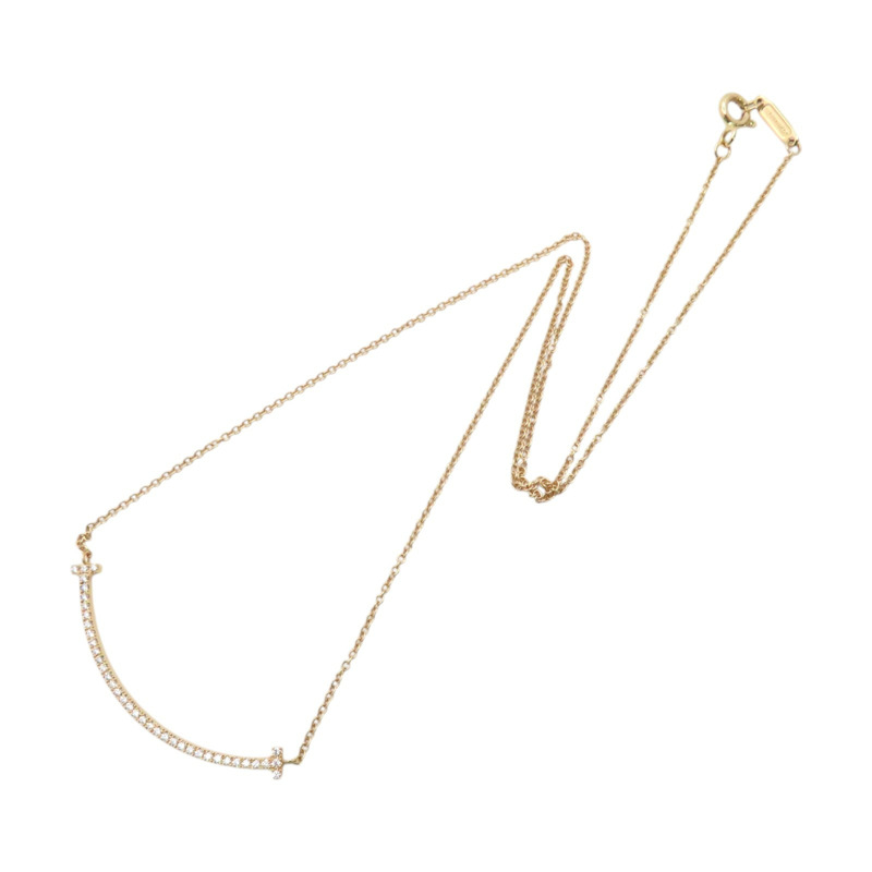 18K玫瑰金 T Smile 鏈墜 項鍊【Tiffany & Co 蒂芬妮】 60011678-2