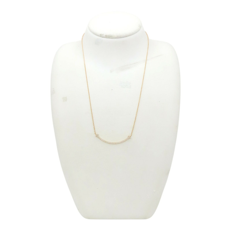 18K玫瑰金 T Smile 鏈墜 項鍊【Tiffany & Co 蒂芬妮】 60011678-8