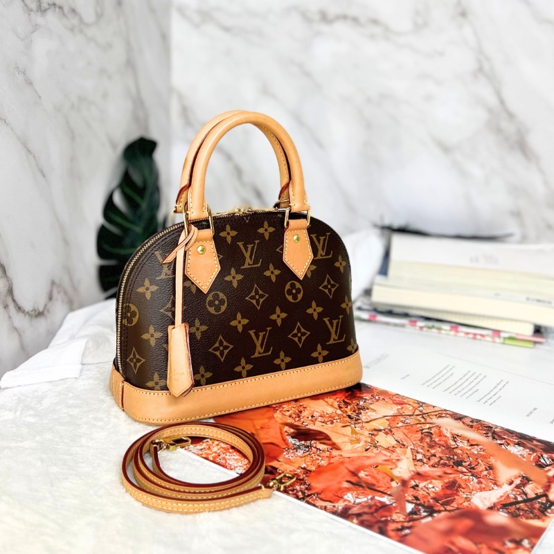 LV Alma BB 老花貝殼手提包肩背包 晶片款-0