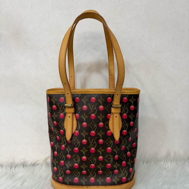 LOUIS VUITTON Bucket M95012 村上隆 櫻桃 水桶包 手提包 肩背包-2