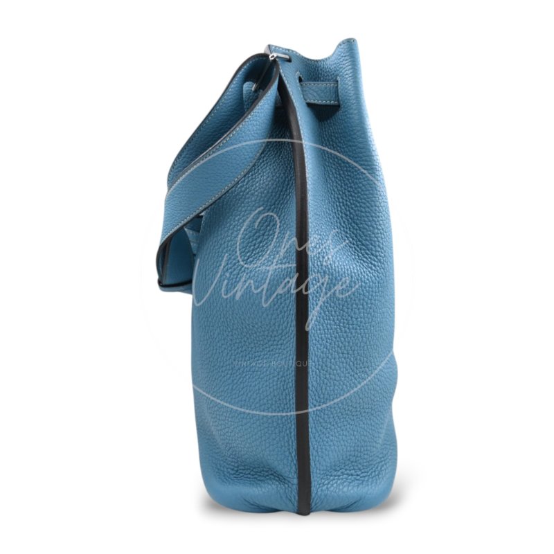 中古 愛馬仕 Hermès So Kelly 26 Bleu Jean 牛仔藍 Togo 皮革 印記 Square N 肩背包-2