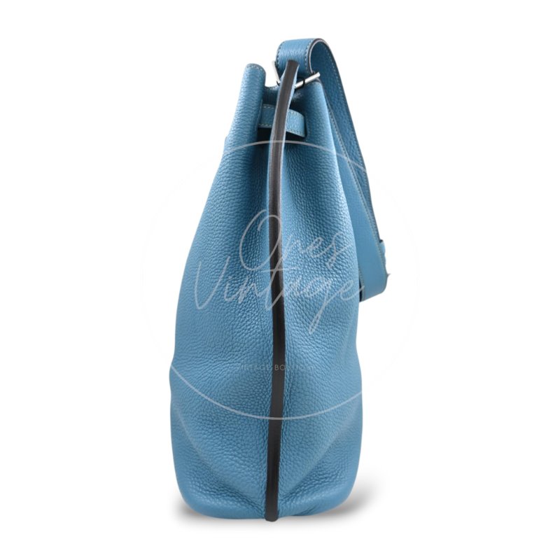 中古 愛馬仕 Hermès So Kelly 26 Bleu Jean 牛仔藍 Togo 皮革 印記 Square N 肩背包-4