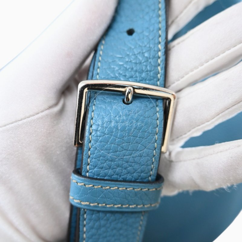 中古 愛馬仕 Hermès So Kelly 26 Bleu Jean 牛仔藍 Togo 皮革 印記 Square N 肩背包-21