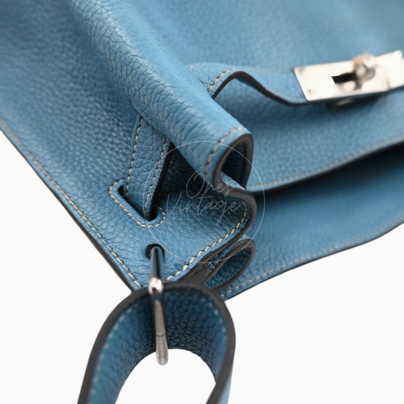 中古 愛馬仕 Hermès So Kelly 26 Bleu Jean 牛仔藍 Togo 皮革 印記 Square N 肩背包-24