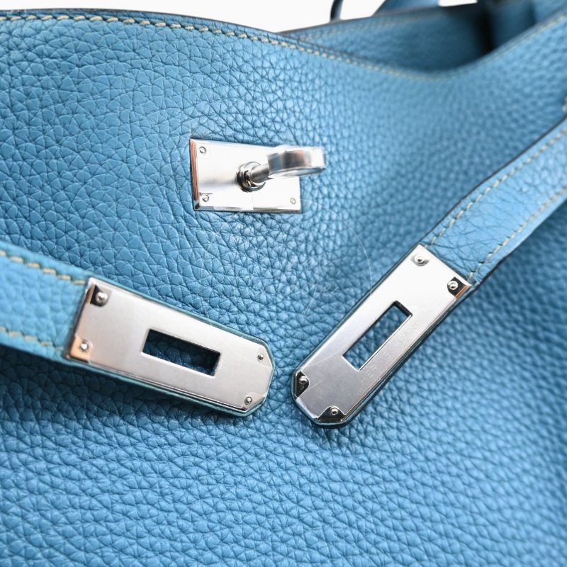 中古 愛馬仕 Hermès So Kelly 26 Bleu Jean 牛仔藍 Togo 皮革 印記 Square N 肩背包-25